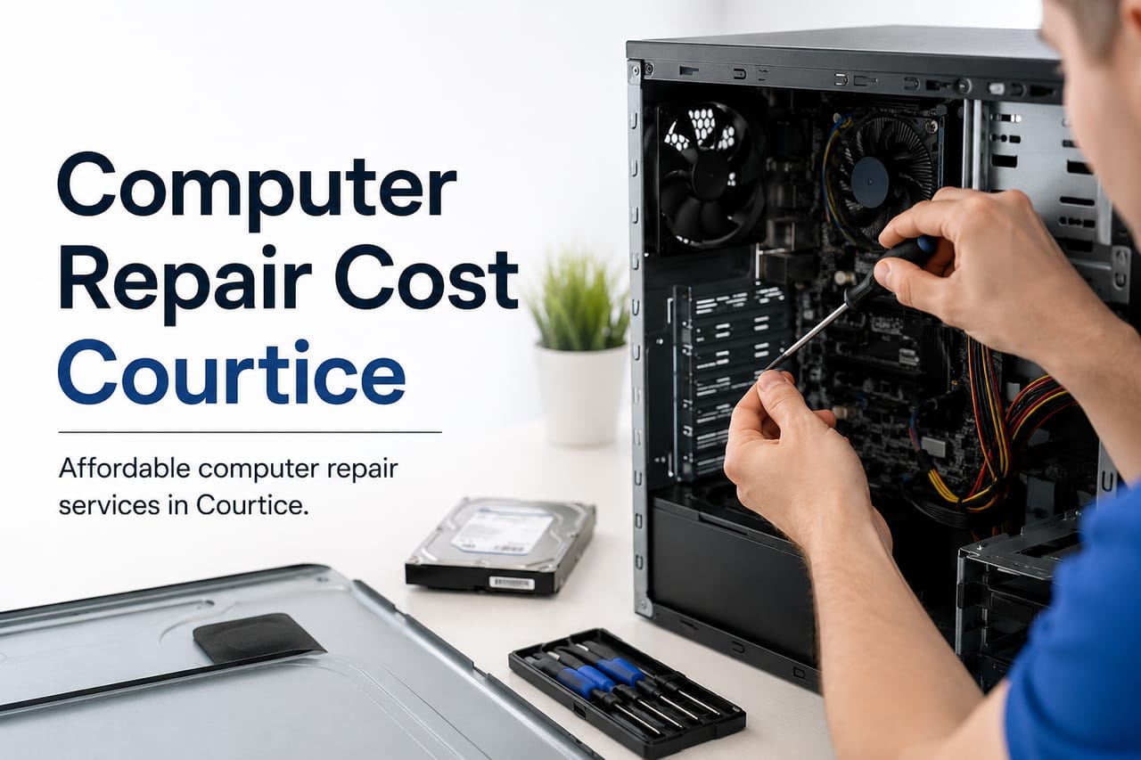 How much does laptop and desktop repair cost in Courtice?