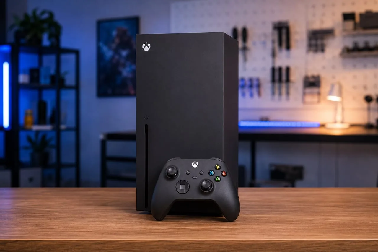 Xbox Series X console and controller on the Phone Studio repair bench in Courtice